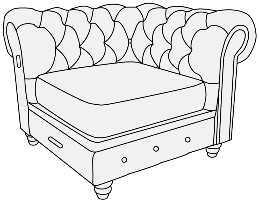 Модуль 1-местный с правым подлокотником Альфа Честер