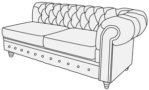 Модуль 3-х местный с правым подлокотником Альфа Честер