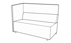 Модуль 2-х местный с левым подлокотником Гамма Купе