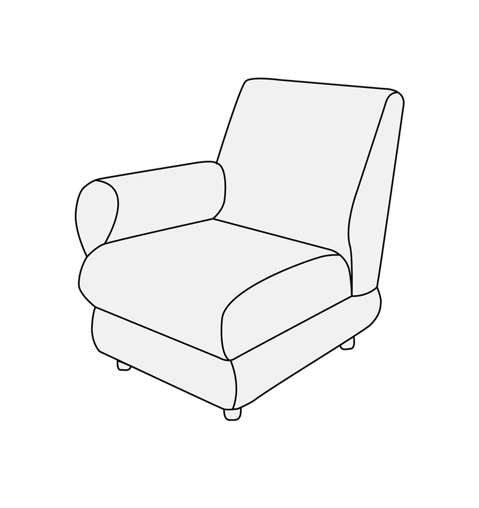 Модуль 1-местный с левым подлокотником Матрикс