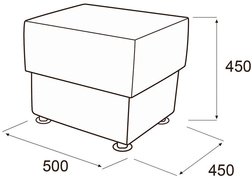 Банкетка прямоугольная Омега одноместная