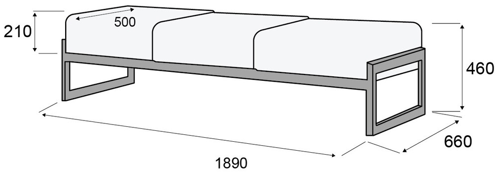Банкета 3-х местная Сигма Люкс
