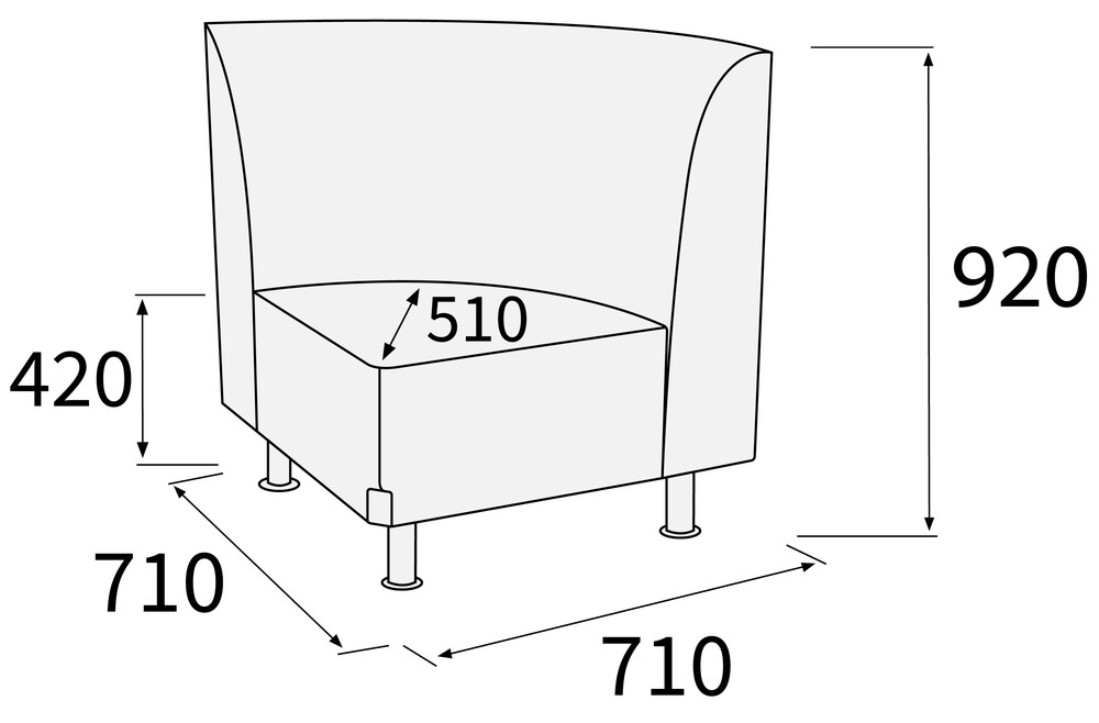 Модуль угловой 90 внутренний Снейк