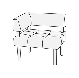 Модуль 1-местный с левым подлокотником Спринт