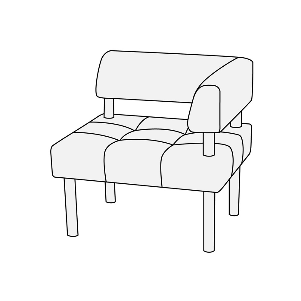 Модуль 1-местный с правым подлокотником Спринт