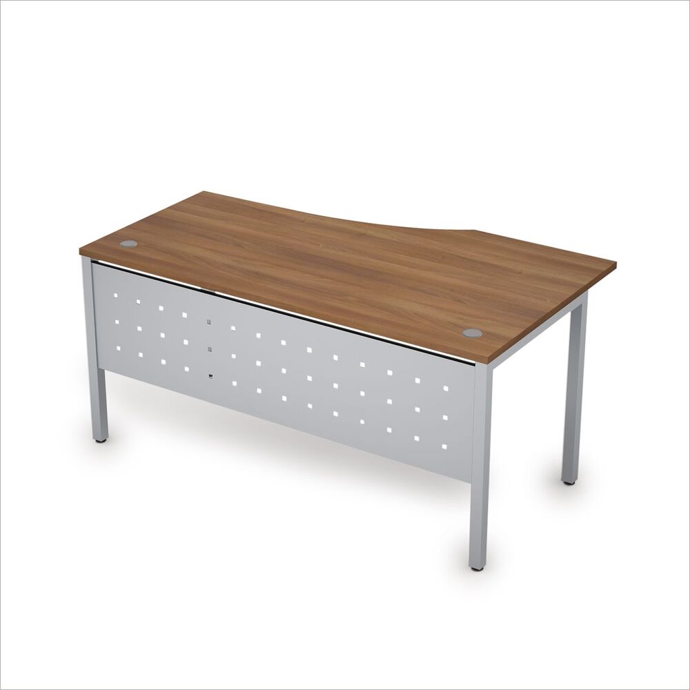 Стол криволинейный (левый) с экраном из металла (40х40)