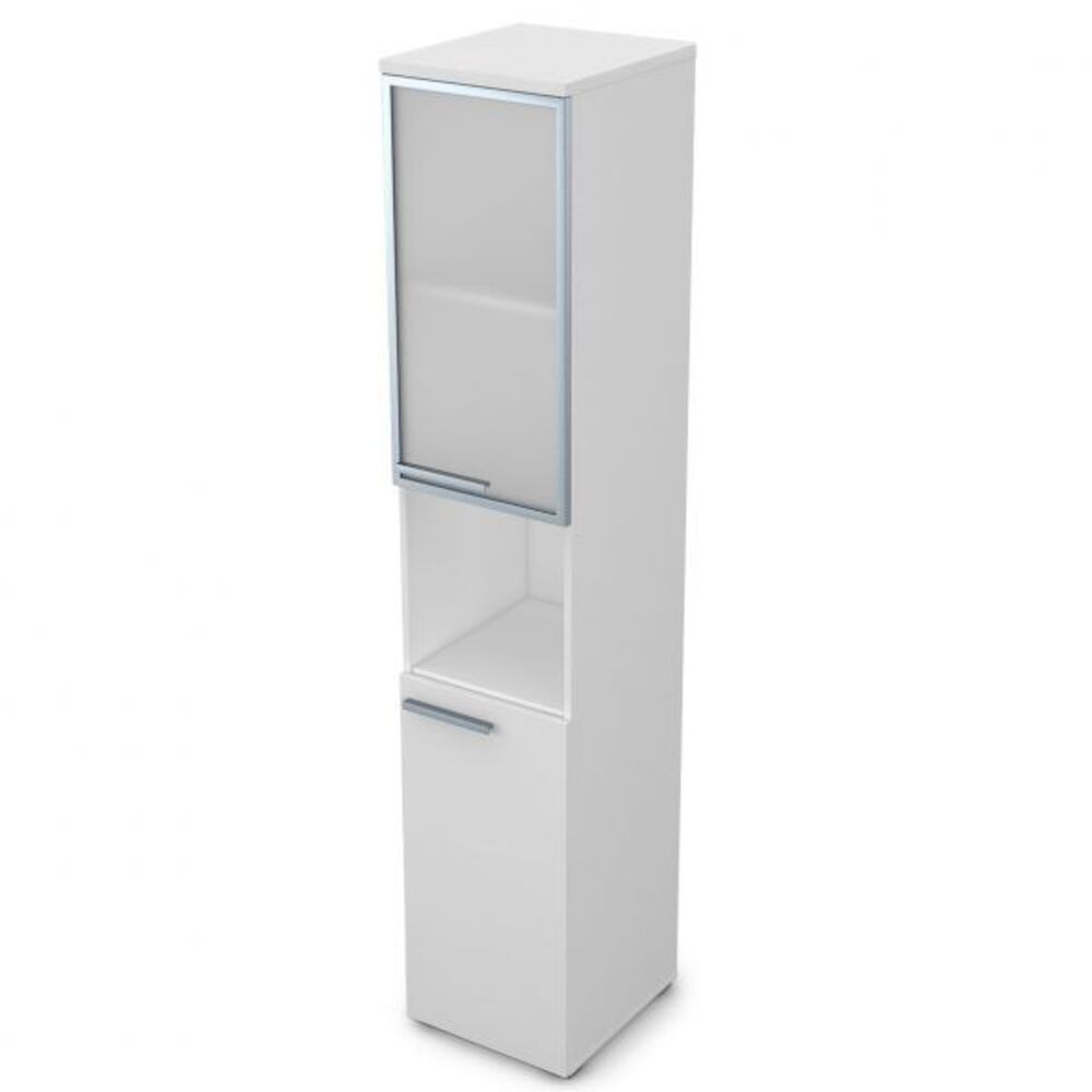 Пенал высокий со стеклом и нишей (левый)