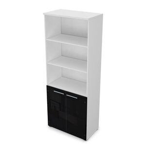 Шкаф высокий со стеклом и открытыми полками