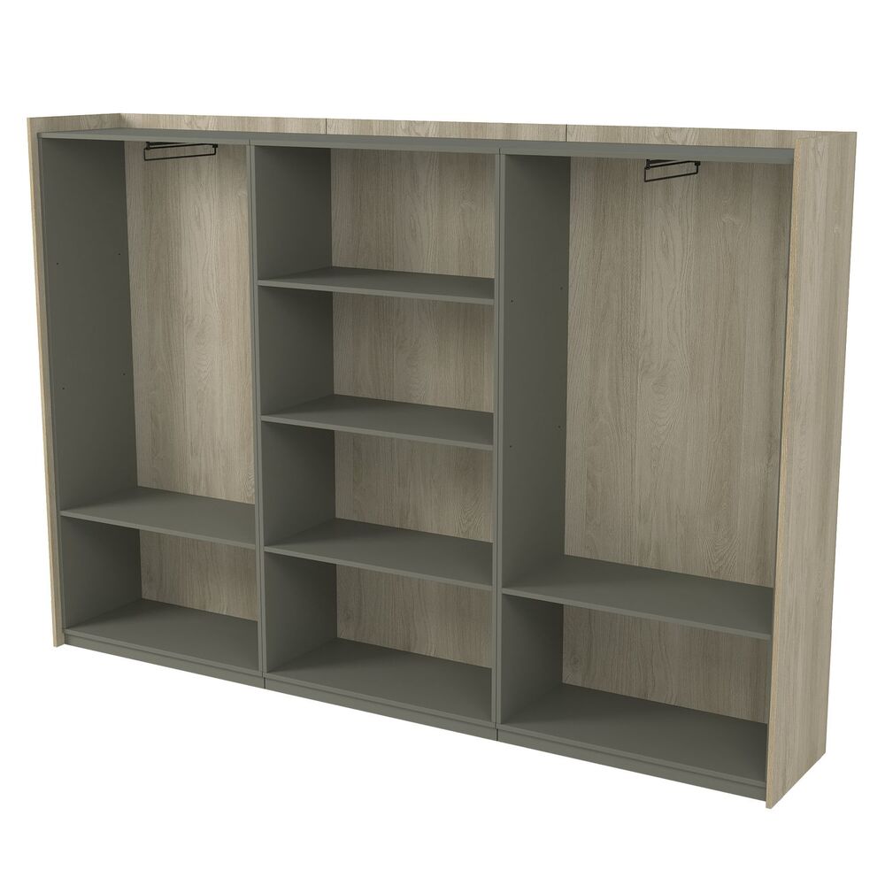 Шкаф высокий, комбинированный, трехсоставный