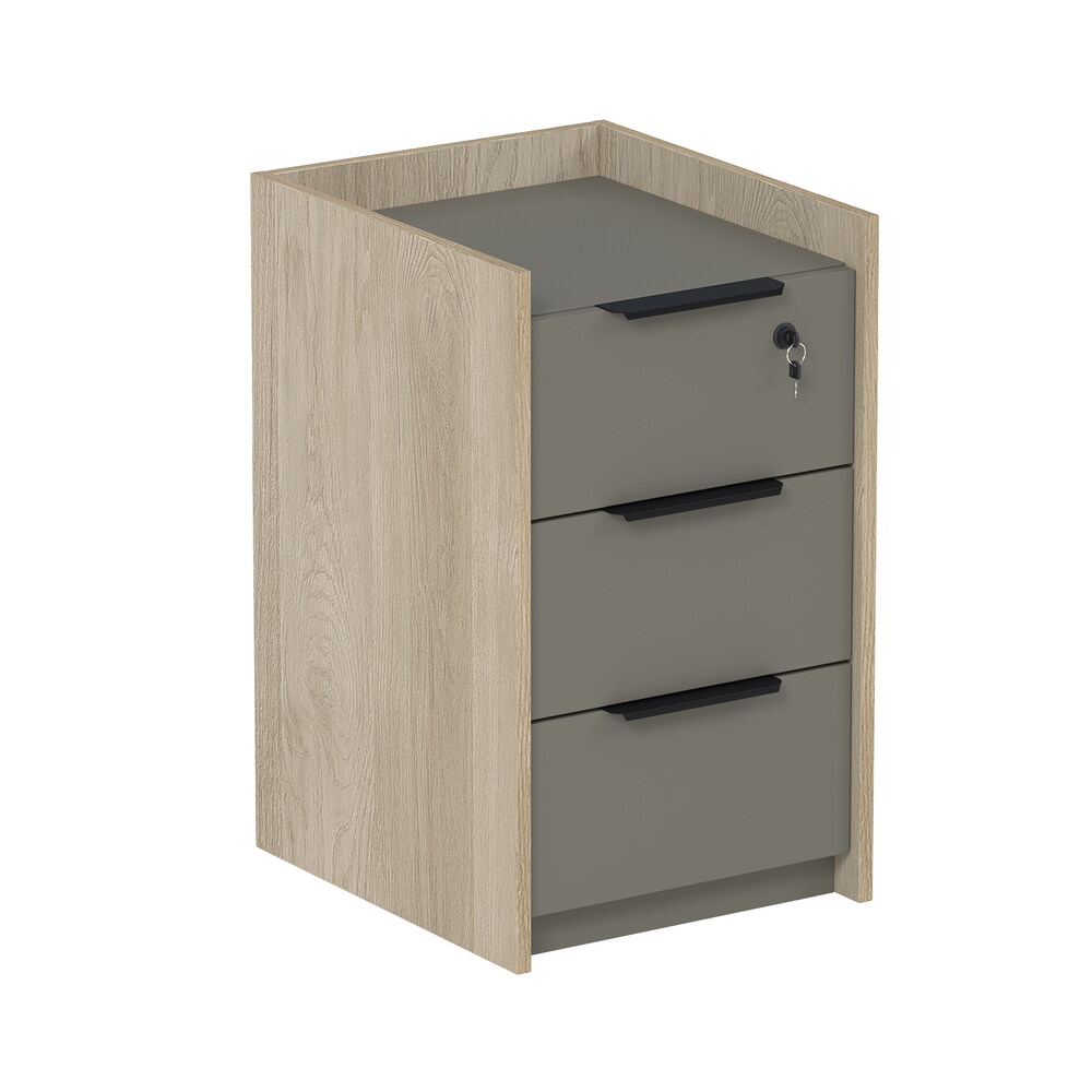 Тумба подкатная, с ящиками, с замком