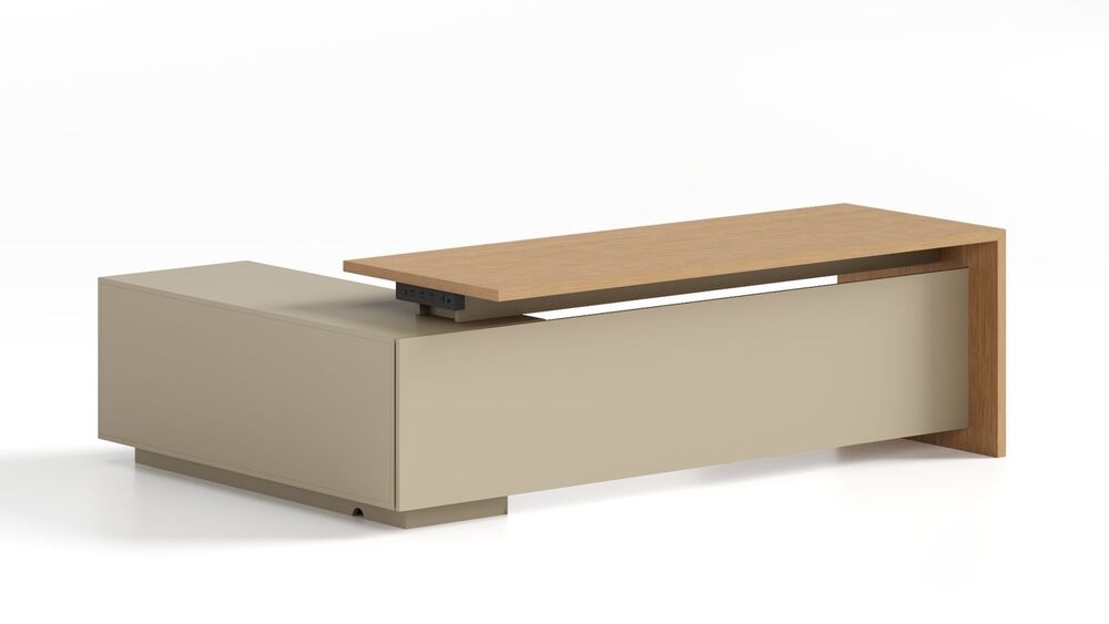 Стол руководителя с длинной тумбой (универсальный)