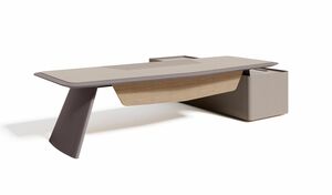 Стол руководителя на опорной тумбе (левый)