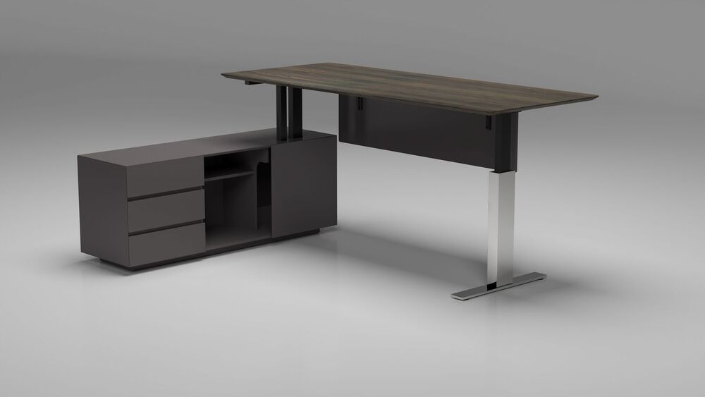 Письменный стол с левой тумбой (с функцией подъема)