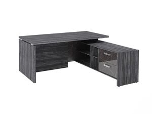 Стол руководителя с опорной тумбой (правый) (Фурнитура INOX)