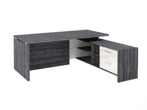 Стол руководителя с опорной тумбой (правый) (Фурнитура INOX)