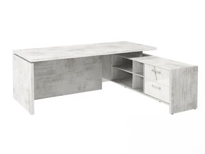 Стол руководителя с опорной тумбой (правый) (Фурнитура INOX)