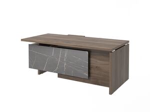 Стол руководителя с опорной тумбой (правый) (Фурнитура INOX)