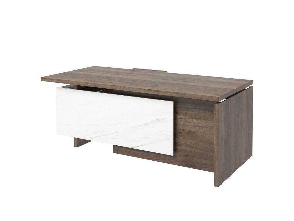 Стол руководителя с опорной тумбой (правый) (Фурнитура INOX)