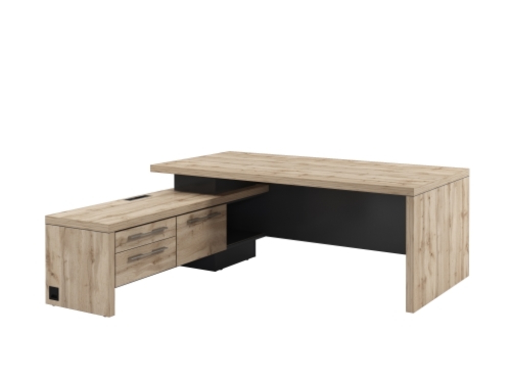 Стол руководителя с опорной тумбой (левый)