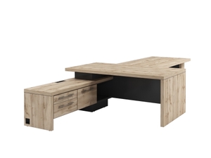 Стол руководителя с опорной тумбой (левый)