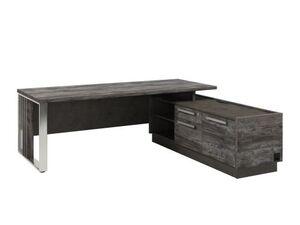 Стол руководителя с опорной тумбой с блоком розеток (правый)