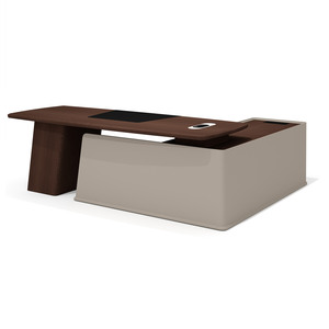 Стол руководителя с опорной тумбой (левый)