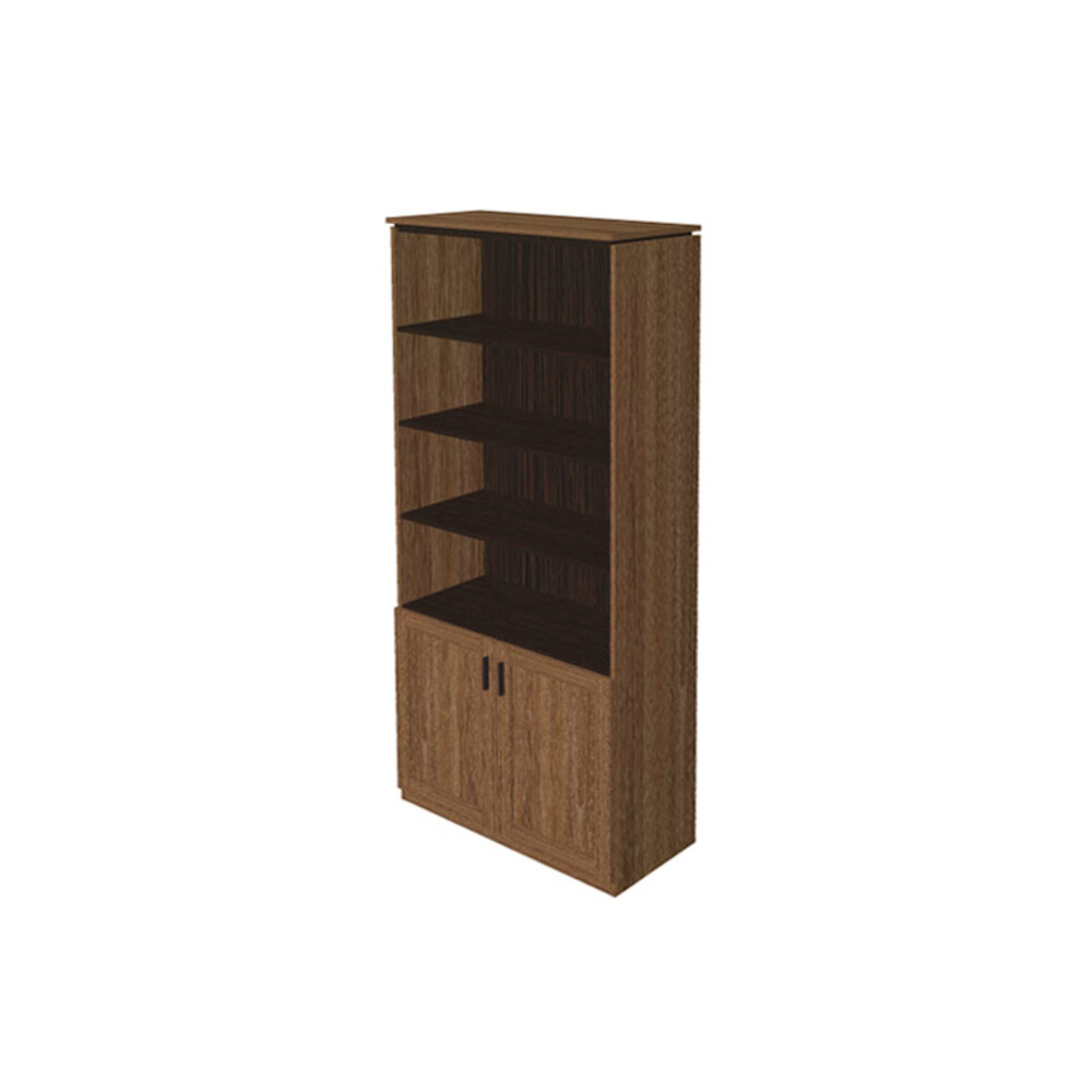 Высокий стеллаж с дверьми и открытым отделением