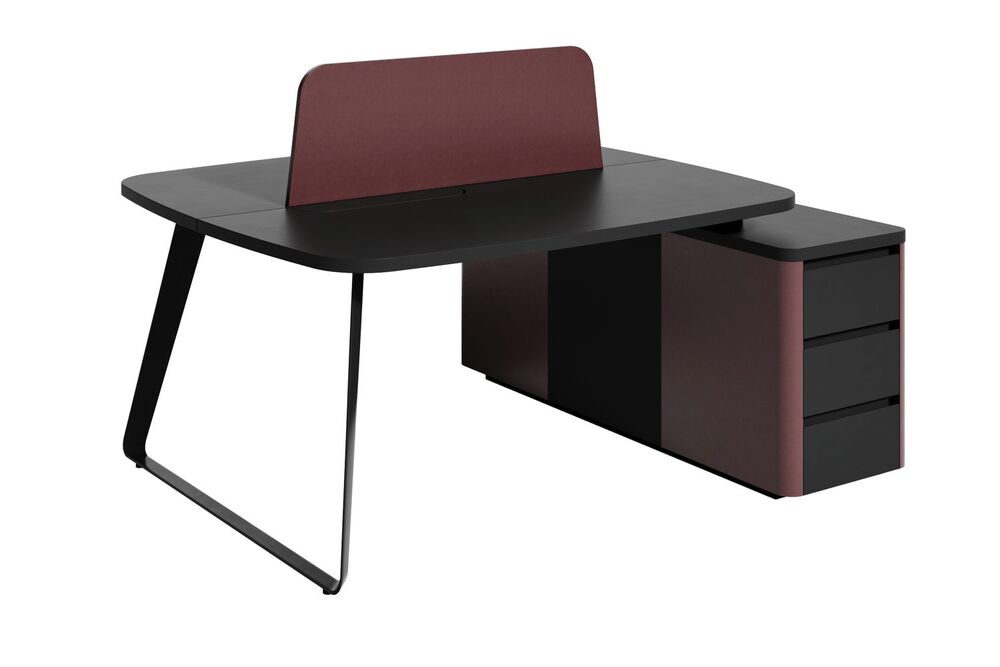 Рабочая станция на 2 рабочих места c опорной тумбой (без экрана)