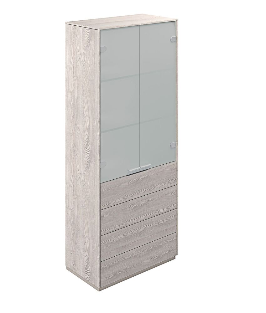 Шкаф высокий со стеклом матовым, 4 ящ.