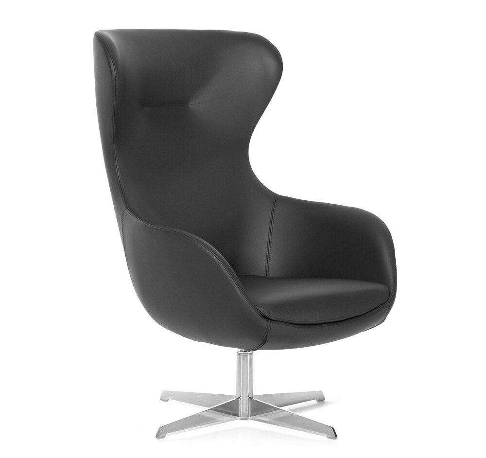 ELEGANCE Metal Кресло кожа ЧЕРНЫЙ/КОЖА