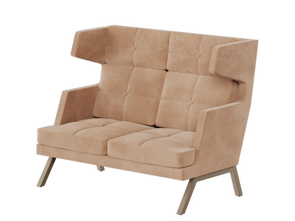 Диван двухместный высокий с декором из пуговиц