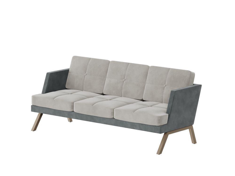 Диван трёхместный с декором из пуговиц