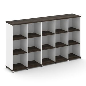 Стеллаж пять узких секций, 3 ниши