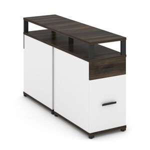 Тумба двухсторонняя опорная/приставная 1 ящик + 1 распашной фасад с надставкой