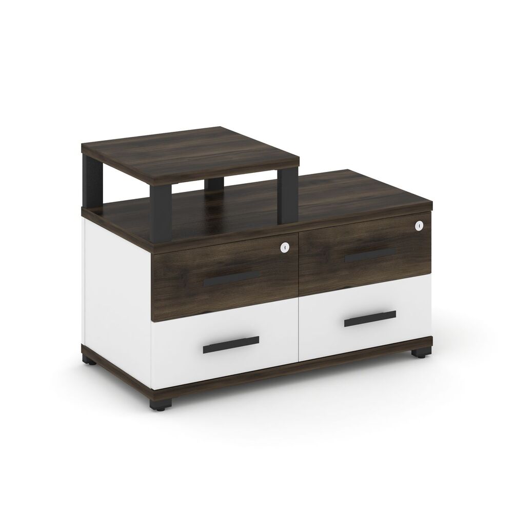 Тумба приставная широкая 4 ящика с надставкой узкой