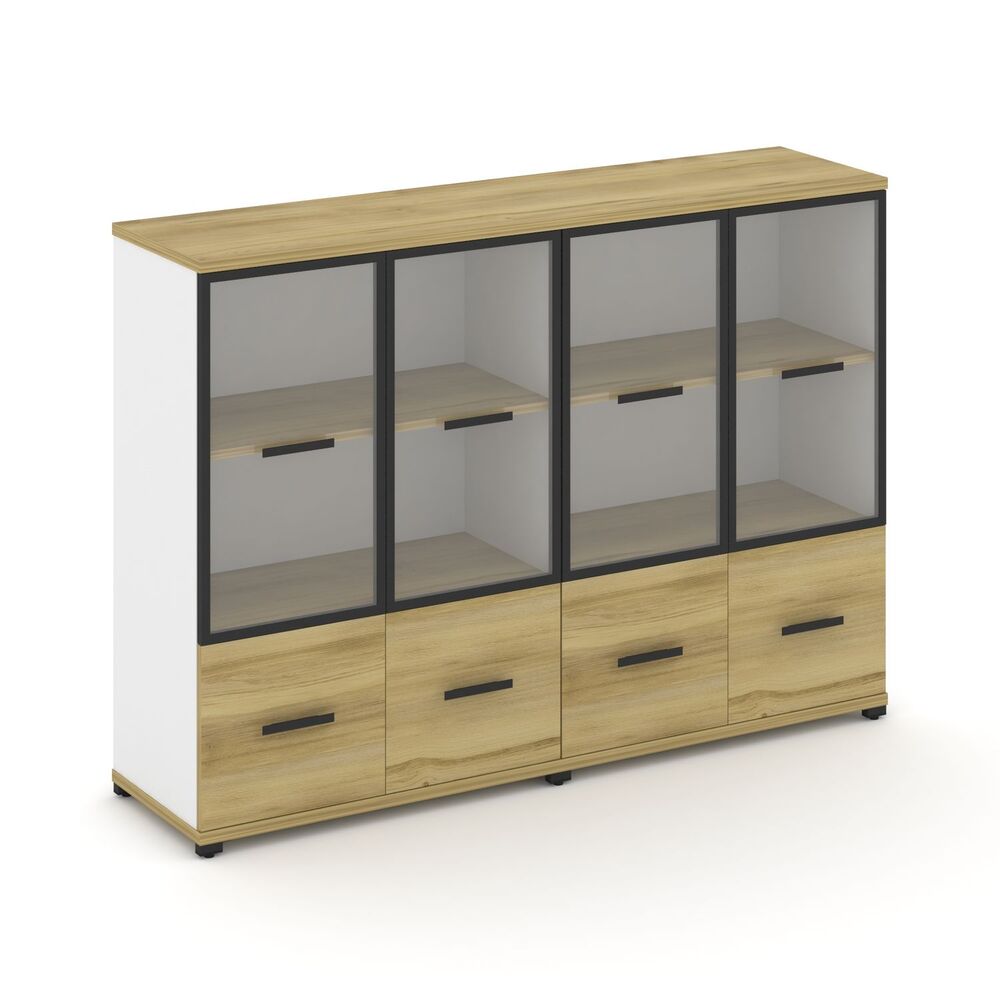 Шкаф две широкие секции, 3 ниши