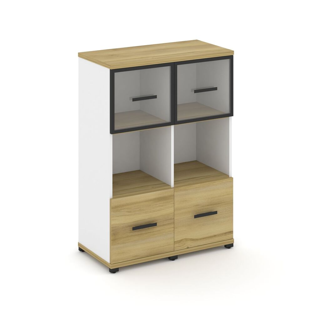 Шкаф две узкие секции, 3 ниши