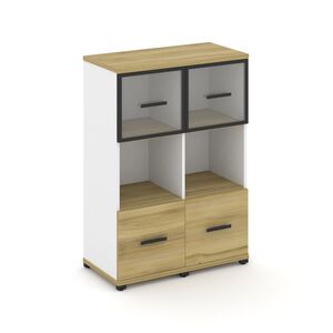 Шкаф две узкие секции, 3 ниши