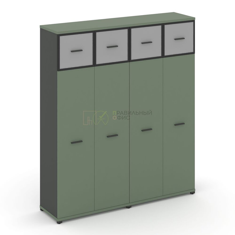 Шкаф две широкие секции, 5 ниш