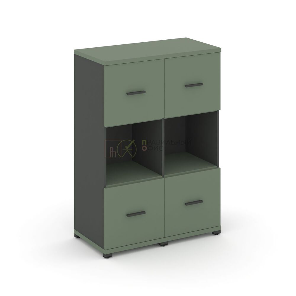 Шкаф две узкие секции, 3 ниши