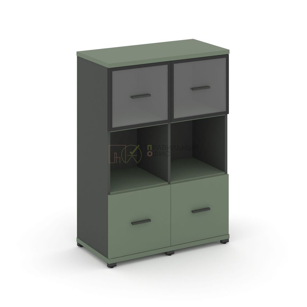 Шкаф две узкие секции, 3 ниши