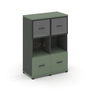 Шкаф две узкие секции, 3 ниши