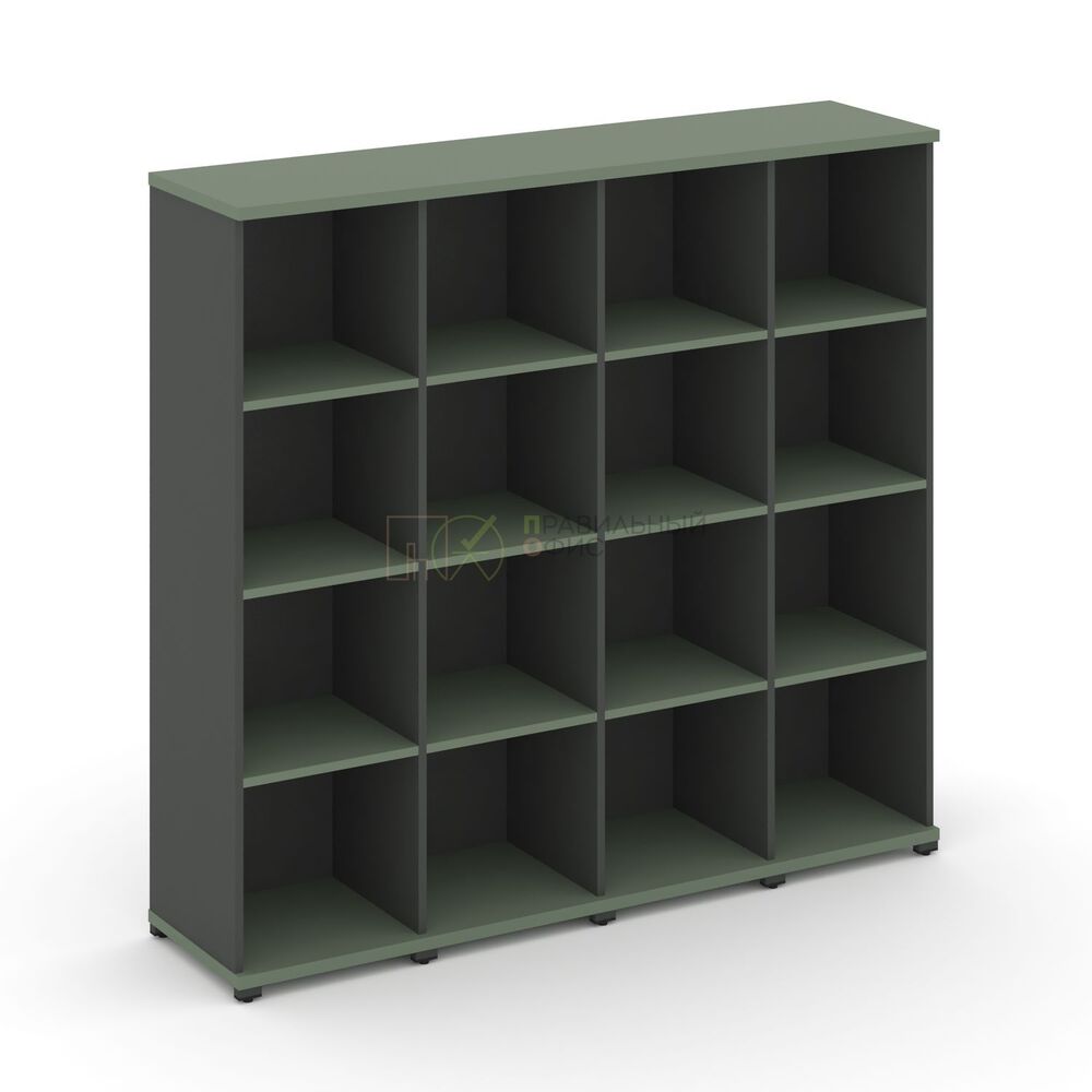 Стеллаж четыре узкие секции, 4 ниши