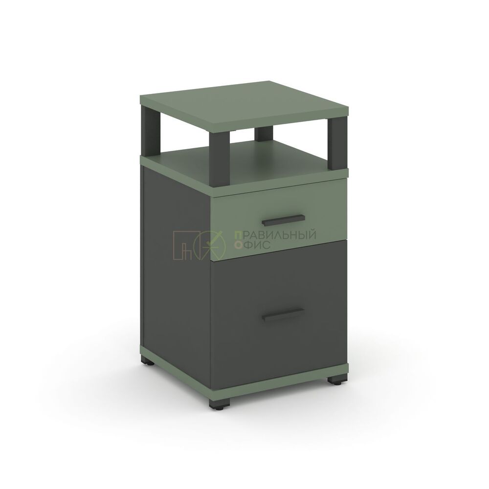Тумба приставная 1 ящик + 1 распашной фасад с надставкой