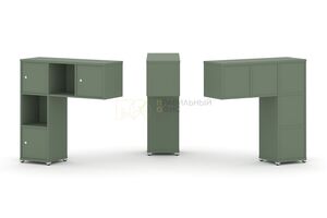 Надставка низкая + (Задняя стенка - 5 шт) + (Распашной фасад - 3 шт)