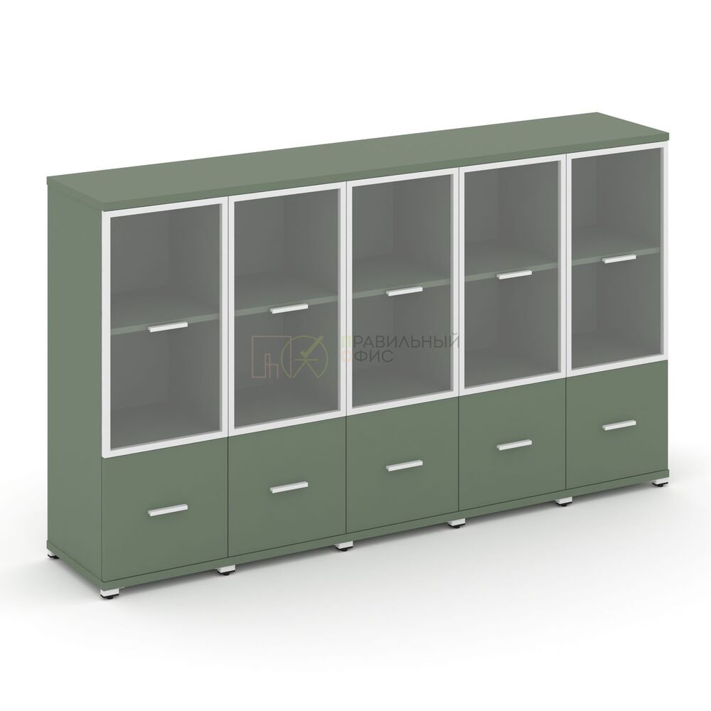 Шкаф пять узких секций, 3 ниши