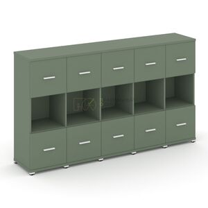 Шкаф пять узких секций, 3 ниши