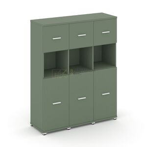 Шкаф три узкие секции, 4 ниши