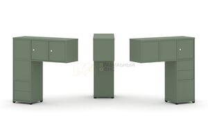 Надставка низкая + (Задняя стенка - 5 шт) + (Блок 2 ящика - 2 шт) + (Распашной фасад - 3 шт)