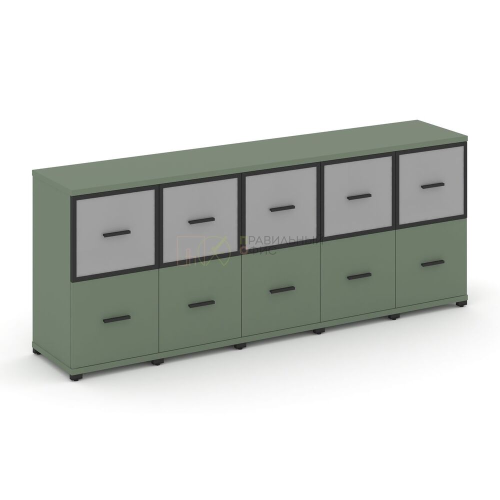 Шкаф пять узких секций, 2 ниши